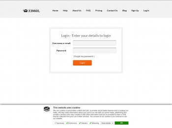 Login - 33mail - Unlimited free disposable email addresses