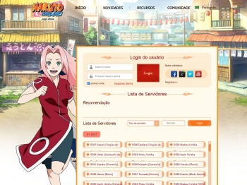 Registro e login nos servidores do Naruto Online