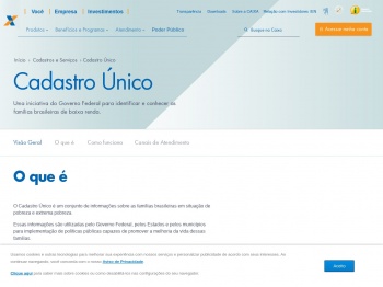 Cadastro Único - Cadastros Sociais | Caixa