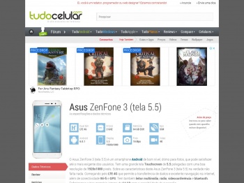 Asus ZenFone 3 (tela 5.5) - Ficha Técnica - TudoCelular.com