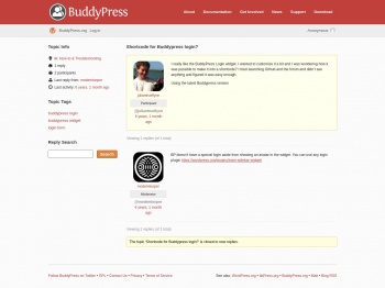 Topic: Shortcode for Buddypress login? · BuddyPress.org