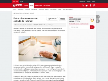 Como entrar direto na caixa de entrada do Hotmail - CCM