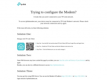 TP-Link: Trying to configure the Modem?
