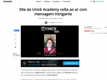 Site da Unick Academy volta ao ar com mensagem intrigante ...