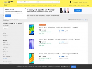 Smartphone 500 Reais - Xiaomi [Ofertas] no Mercado Livre ...
