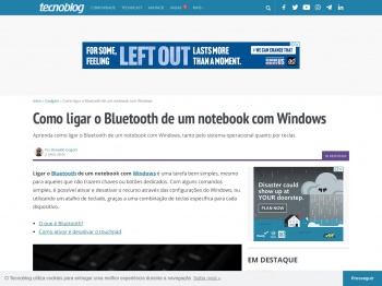 Como ligar o Bluetooth de um notebook com Windows ...