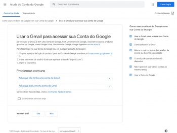 Usar o Gmail para acessar sua Conta do Google - Ajuda do ...