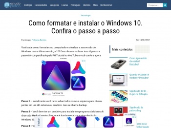 como formatar windows 10