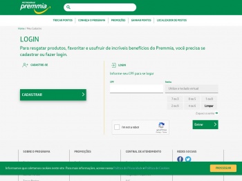 Login | Site Premmia - Petrobras Premmia